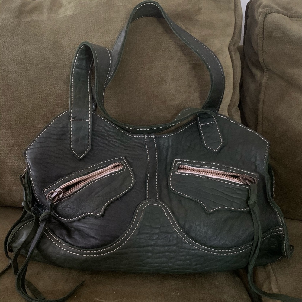 Claudia Firenze Italian Leather Green Shoulder Bag